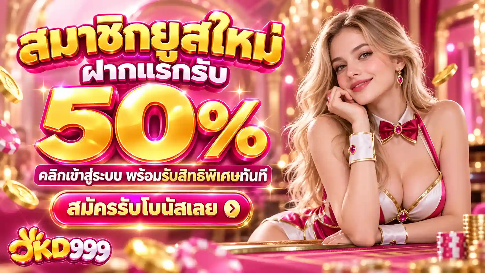 โปรโมชันคาสิโนชมพูทอง OKD999